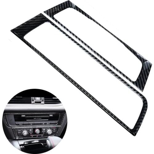 For Audi A6 C7 2012 2013 2014 2015 2016 Car Center Control Air Condition CD Panel Carbon Fiber Cover Decor