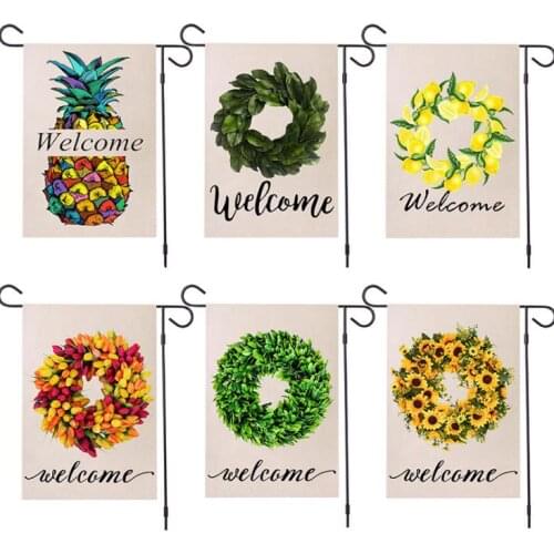 Hot Garden Flag garden sign summer welcome yard outdoor party pineapple decoration Banner Flags 47*32CM SN120