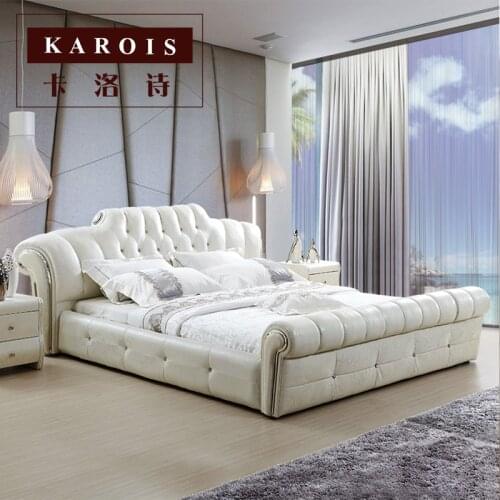 Quality antique design bedroom furniture luxury 1.8m soft bed