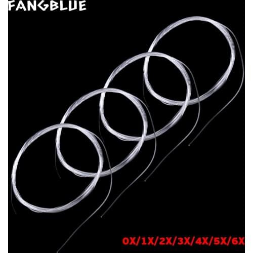 9FT/2.74M Tapered Leader Fly Line 4PCS 0X/1X/2X/3X/4X/5X/6X Transparent Tippet Nylon Fishing Line Set Pike Fishing Accessories