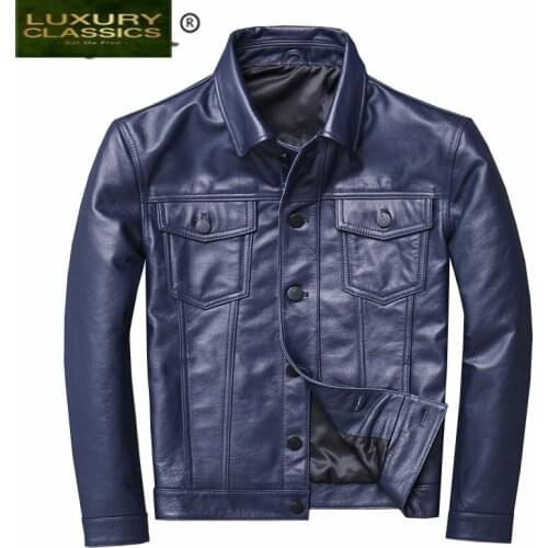 Jacket Real Men Leather Clothes 2021 Streetwear Fashion Mens Short Cow Leather Coat Slim Fit Genuine Leather Coats 1213