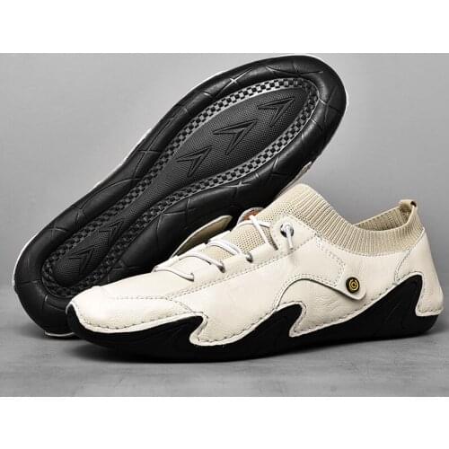 Brand Comfortable Casual Leather Shoes Men Loafers Spring/Autum Suede Sock Shoes Men Flats Breathable Driving Flats Moccasins