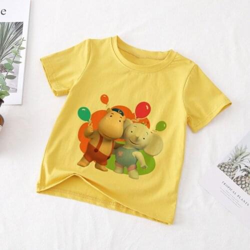 Soft Tricolor T Shirt Toddler Summer Fashion Top Kids T Shirt The Tina And Tony Printing Cartoon Baby Clothes T-shirt Boys/Girls