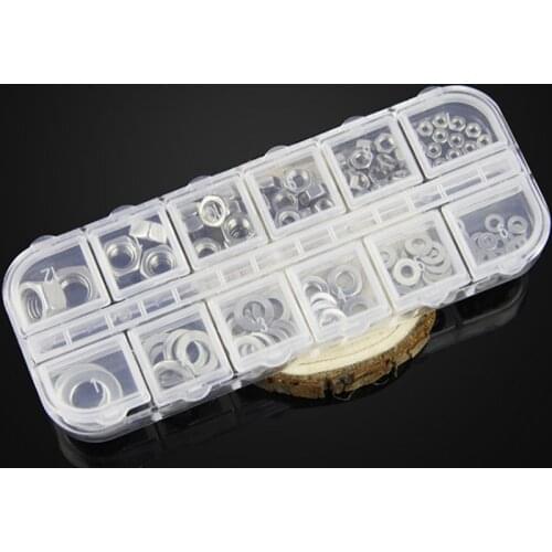 137pcs 304 Stainless steel hex nut washer set M2 M3 M4 M5 M6 M8 Nut and pad set