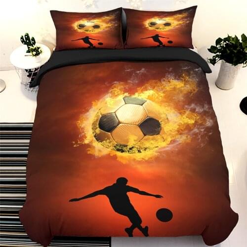 3D Printed Bedding Set Single Double Fire Football Game Duvet Cover Set Queen King Twin Full Size Bed Linen Kid Boy Teen Bedroom