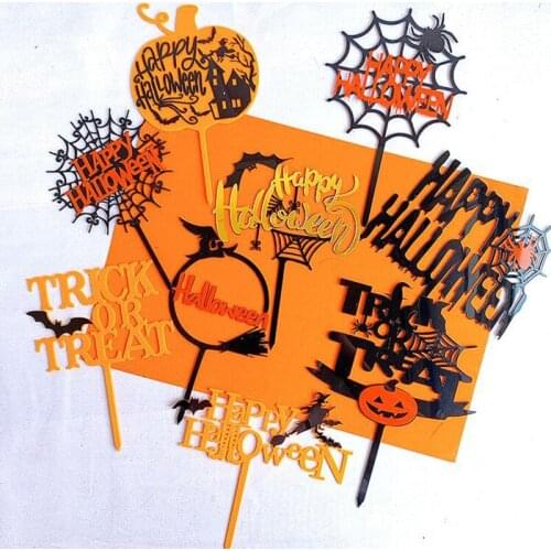 Multiple Happy Halloween Letters Acrylic Cake Topper Decor Easter Cupcake Dessert Topper Decoration Festive Party Supplies