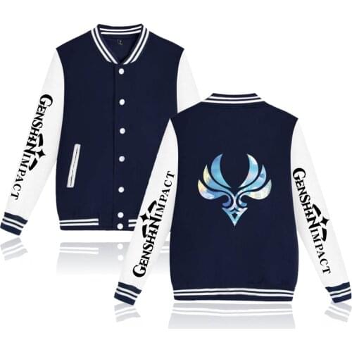 2021 New Game Genshin-Boys and Girls 2D Printed Baseball Sweatshirt Casual Baseball Jacket Harajuku Streetwear Winter Top