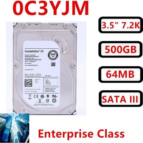 New HDD For Dell Brand 500GB 3.5" SATA 6 Gb/s 64MB 7200RPM For Internal HDD For Enterprise Class HDD For 0C3YJM ST500NM0011