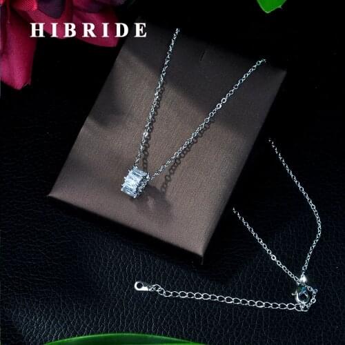 Hibride Fashion Gold Color Necklaces Pendants Flower Cluster Clear Crystal Zirconia Necklaces For Women Jewelry P01
