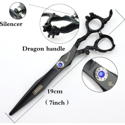 Sharonds Barber Shop 7 Inch Japanese 440c Salon Barber Cutting Professional Stainless Steel Razor Hairdressing Scissors fine