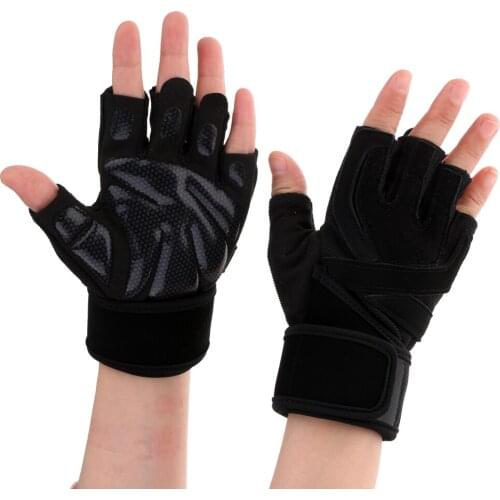Cycling Half Finger Gloves Weight Lifting Gloves Training Gym Wrist Wrap Fitness Body Building Workout