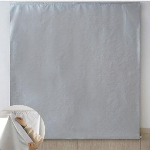 Bedroom Curtains Blackout Window Shades Silver Room Darkening Window Treatment Drape Punch Free Velcro Curtains Sun Protection