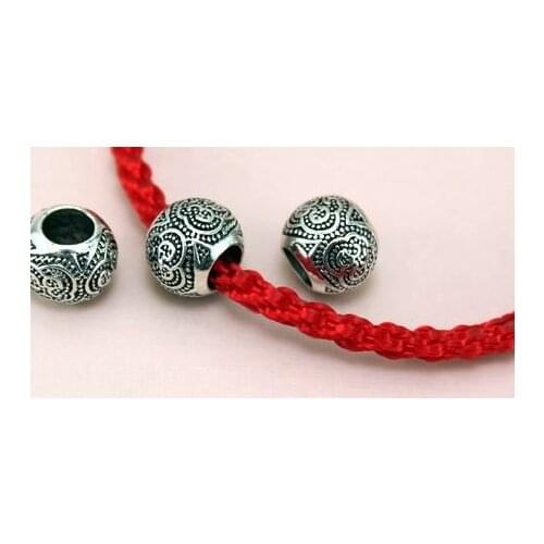 10pcs/lot Tibetan Silver spacer big hole Loose Bead Spacer Beads Connectors for DIY Jewelry Making bracelet df3a
