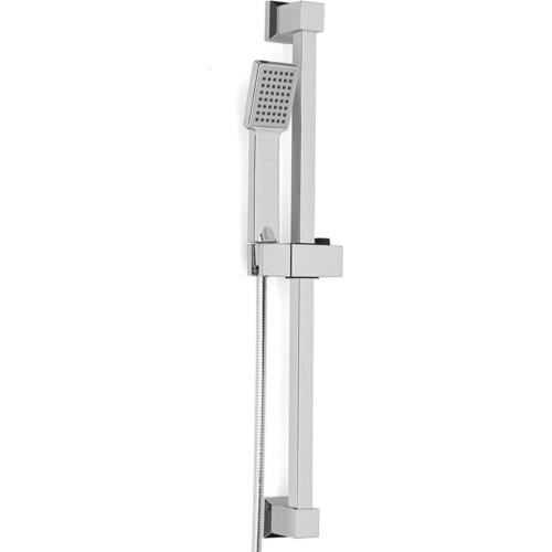 Bathroom Shower Head Riser Rail Bracket Handheld Shower Head Holder Bar Chrome