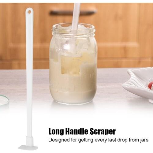 Nontoxic Practical Multifunctional White Long Bottle Scraper Last Drop Spatula Jar Cans Scraper for Kitchen Home Bakery