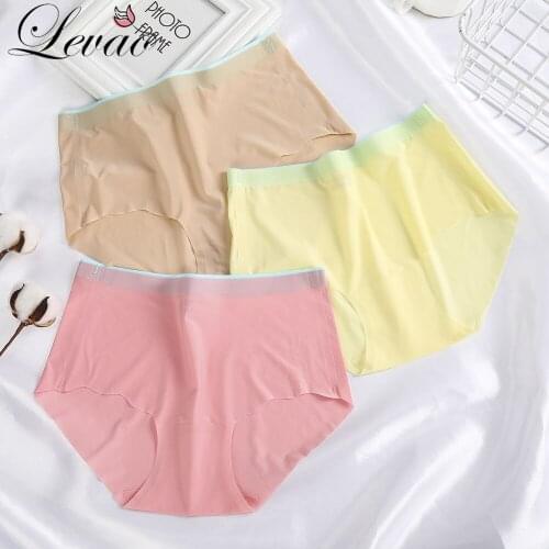 LEVAO Womens Panties Underwear Sexy Seamless Underpants Female High Quality Thongs For Women Ice Silk Lingerie Cotton Crotch