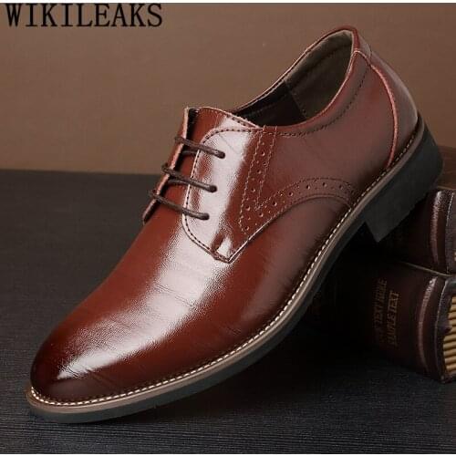 Genuine Leather Shoes Men Formal Business Shoes Men Classic Luxury Dress Oxford Shoes For Men Moda Italiana Zapatillas De Hombre