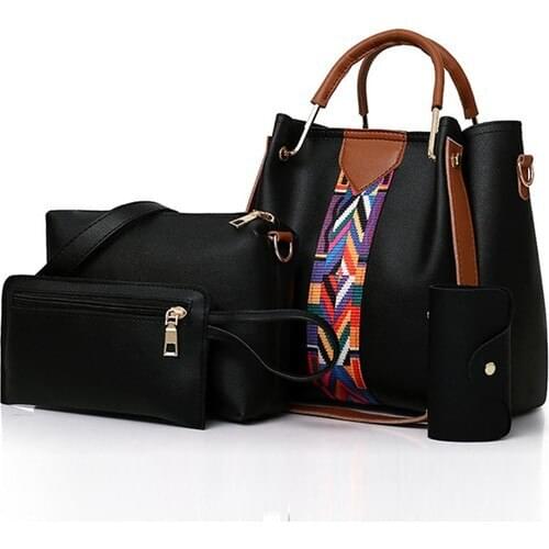 Weilan Weilan In Pu Leather Simple and Practical Tote Bag Fourpiece Set