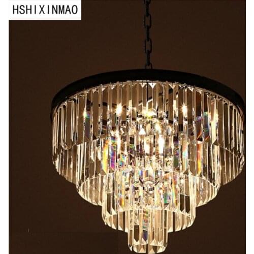 HSHIXINMAO American style Iron Chandelier, modern crystal restaurant, living room, bedroom, chandeliers, creative Nordic Villa