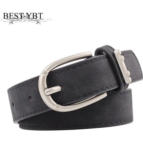 Best YBT Women Imitation Leather Belt Alloy Pin Buckle Belt High Quality Casual Sport Cowboy Trend Simple Fashion Women Belt