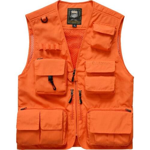 Plus Size S-7XL Mens Outdoor Vest Hiking Fishing Photography Multi-pockets Mesh Waistcoat Quick-dry Breathable Chaleco Tactico