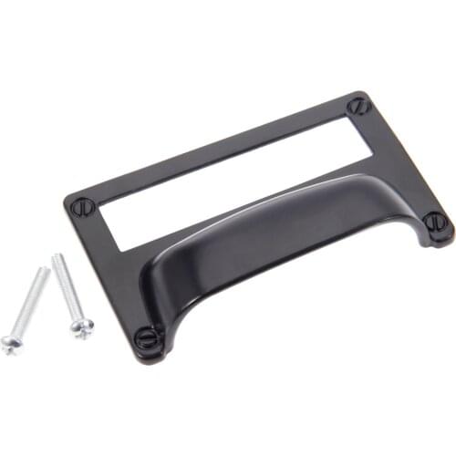 1pc Black 81x52mm Shell Label Pull Handle Card Holder Cabinet Door Knobs Furniture Handle