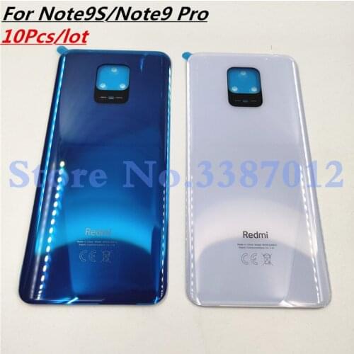 10Pcs/Lot Original For Xiaomi Redmi Note 9s Note9 Pro Back Battery Cover Glass Panel Rear Housing Case