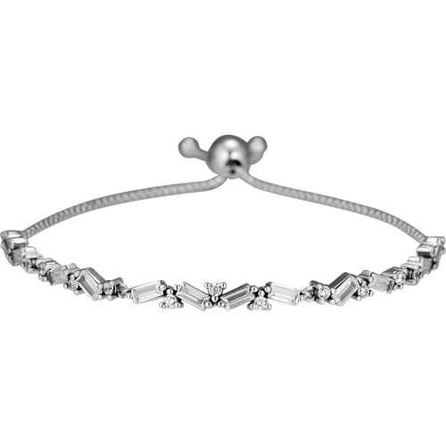 100% 925 Sterling Silver Jewelry Glacial Beauty Sliding Bracelets Free Shipping