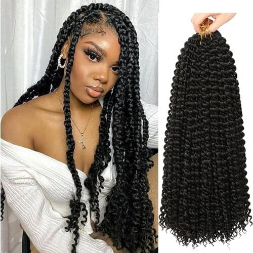 Kong&Li 18inch 22strands Passion Twist Hair Crochet Braid Extensions Synthetic Crotchet Hair Water Wave Braiding Hair