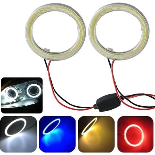 2Pcs 9-14V COB LED Angel Eyes Car Auto Vehicle Rings Atmosphere Lights Head Light Bulb Lamp Decorative Lamps Auto Accessories