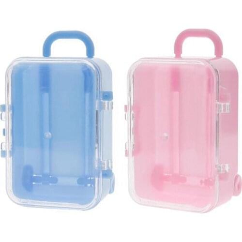 2 Pcs Mini Roller Travel Suitcase Candy Box Personality Creative Wedding Candy Box Luggage Trolley Case Candy Toy Small Storage