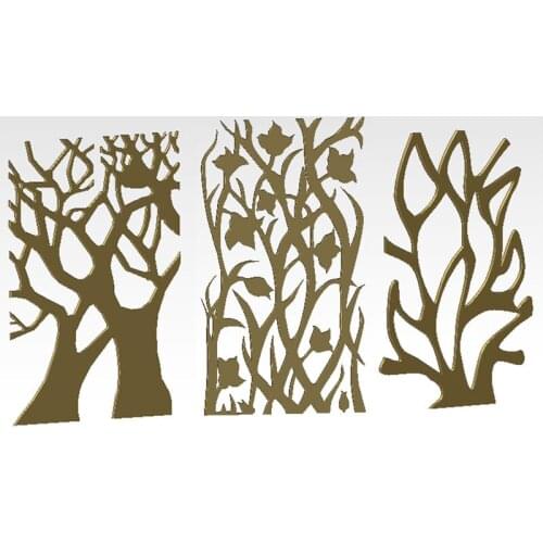 3pcs branch 3d model relief for cnc machine in STL file format door and window partition home decoration Decor