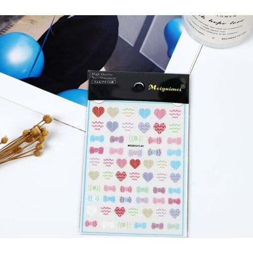 3D Nail Sticker Design DIY Tips Nail Art Decoration Packaging Self-adhesive Transfer Decal Slider