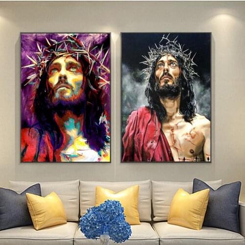 Abstract Jesus Canvas Paintings on The Wall Posters and Prints Portrait of Jesus Wall Pictures for Living Room Wall Art