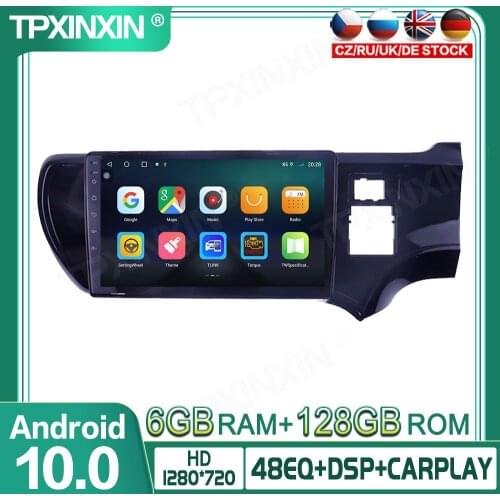 Wireless Carplay 6+128GB For Toyota Aqua RHD 2011-2017 Android Car Auto Radio GPS Navigation Multimedia Player Audio 360 Camera