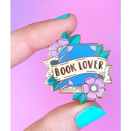Beautiful Book Lover Hard Enamel Pin Gorgeous Pastel Plant Flowers Brooch Fashion Backpack Pins Decor Literary Enthusiast Gift