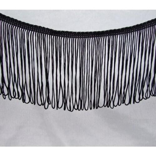 3Yards/Lot 4inch Black chainette polyester fringe trim for lamshade&cloth Accessory