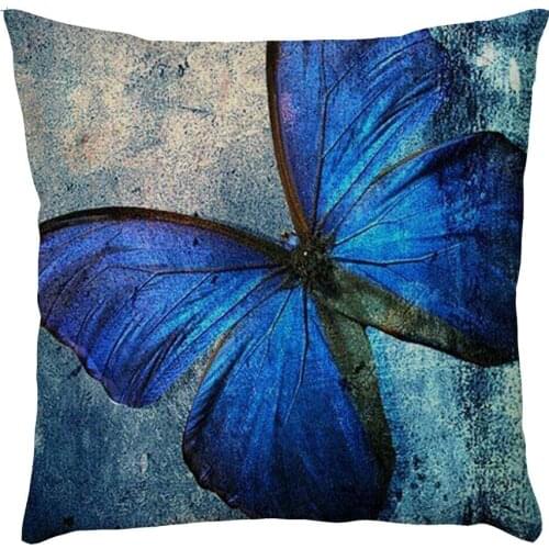 Butterfly Print Home Decorative Pillowcase Bedroom Sofa Throw Pillow Case Home Living Room Decoration Cushion Cover 45 X 45cm