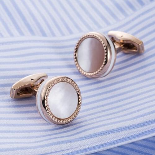 Hot Sale Mother Pearl Male French Cufflinks Shirt Alta Cuff links Wedding Gifts For Men Guests 525000 Mens Suit Sleeve Buttons