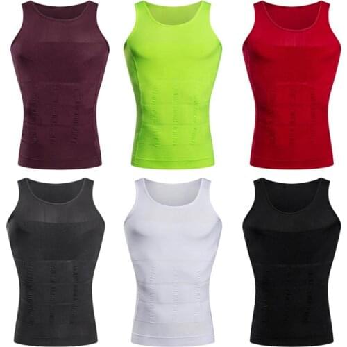Mens Slimming Body Shapewear Shirt Compression Abdomen Tummy Belly Control Slim Waist Underwear Waist Girdle Shirts Corset Vest