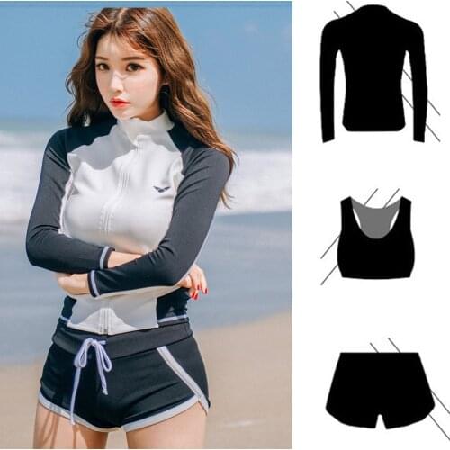 Womens Mens UPF 50+ Rash Guard Long Sleeve, UV/Sun Protection Swim Surf Shirts Trunks Water Beach Surf Swimsuit Top & Bottom