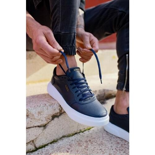 Knack Casual Male Sports Shoes 222 Dark Blue Seasonal Comfortable Orthotic Insole Style Sneaker Spring Summer 2021 Fashion Laced