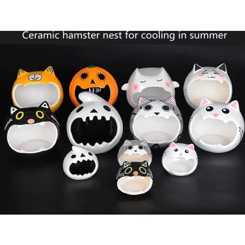 New Cute Animal Pattern Hamster Ceramic Food Water Snack Feeder for Pets Squirrel Guinea Pig Chinchilla Ferret Rabbit Bowl