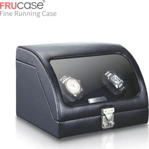 Battery powered leather Black Watch Winder for automatic watches watch box automatic winder storage display case box