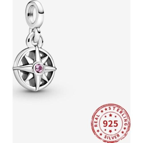 Real 925 Sterling Silver Beads My Compass Dangle Charm Fit Original Pandora Me Bracelets Bangles Women Jewelry