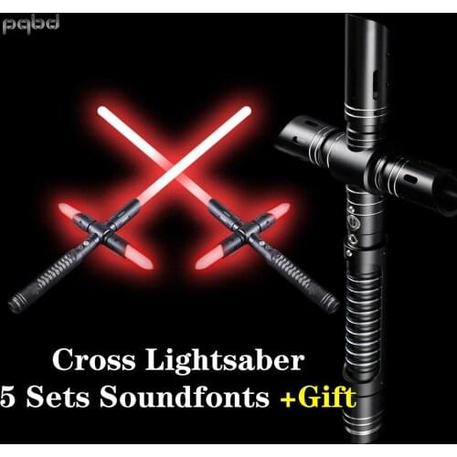 Pqbd Lightsaber Metal Hilt Heavy Dueling Cross With FOC Blaster Sound Cosplay Light Toy Children Gift