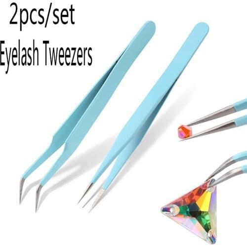 3 Colors Makeup Professional Eyelash Tweezers 3D Volume Eyelash Extension Tweezer Fan Lash Eyebrow Tweezers Makeup Tools Set