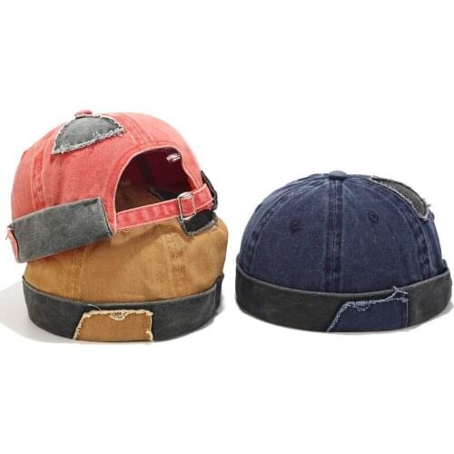 Summer Cotton Brimless Cap hats for men street hip hop hat retro casual womens beanie hats Unique portable sun hat Washed hat