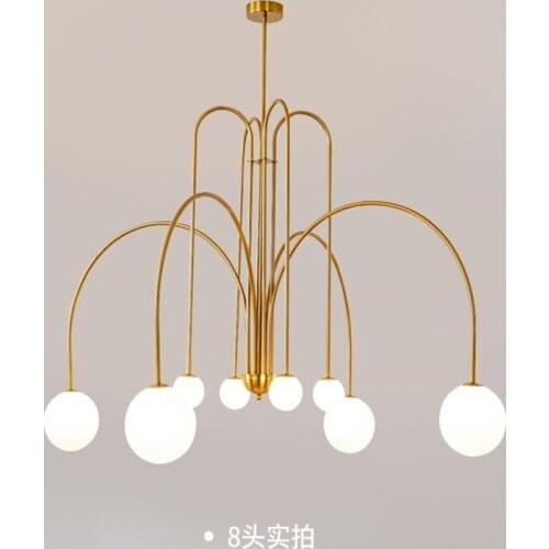 Nordic G9 Led Pendant Chandelier Living Room Led Chandelier Lighting Paint Black / White / Gold Rod Hanging Chandelier Lighting