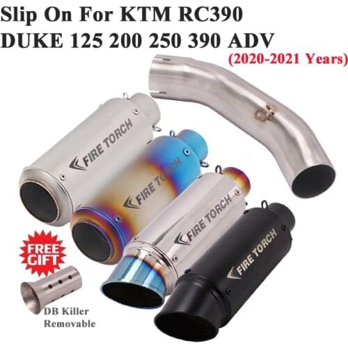 Slip On For KTM390 DUKE390 DUKE 125 200 250 390 RC390 ADV 2020 2021 Motorcycle Exhaust Escape Modify Link Pipe Muffler DB Killer
